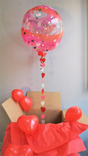 Laden Sie das Bild in den Galerie-Viewer, Happy Valentine&#39;s Day lovely hearts Bubble Ballon heliumgefüllt
