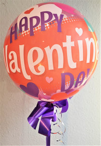 Happy Valentine's Day red & lila Bubble Ballon heliumgefüllt